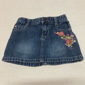 OSHKOSH B'GOSH | Denim Mini Skirt with Flower Embroidery